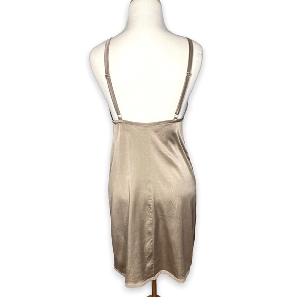 La Perla Silk Embroidered Lace Grey Beige Chemise Slip Lingerie Size Small - Picture 5 of 8